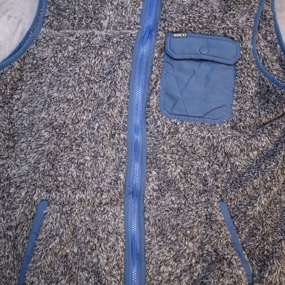 Southern Shirt Vest Men Large Gray Soft Full Zip Up Leeveless Outdoor Mock Neck - Picture 7 of 11